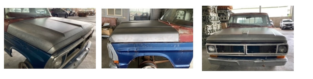 Ford Truck HOOD 67-72 (STEEL)(PTD-BLACK)