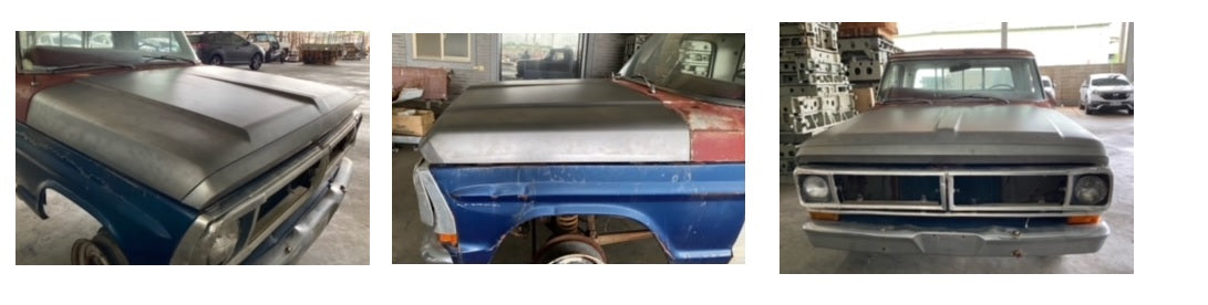 Ford Truck HOOD 67-72 (STEEL)(PTD-BLACK)