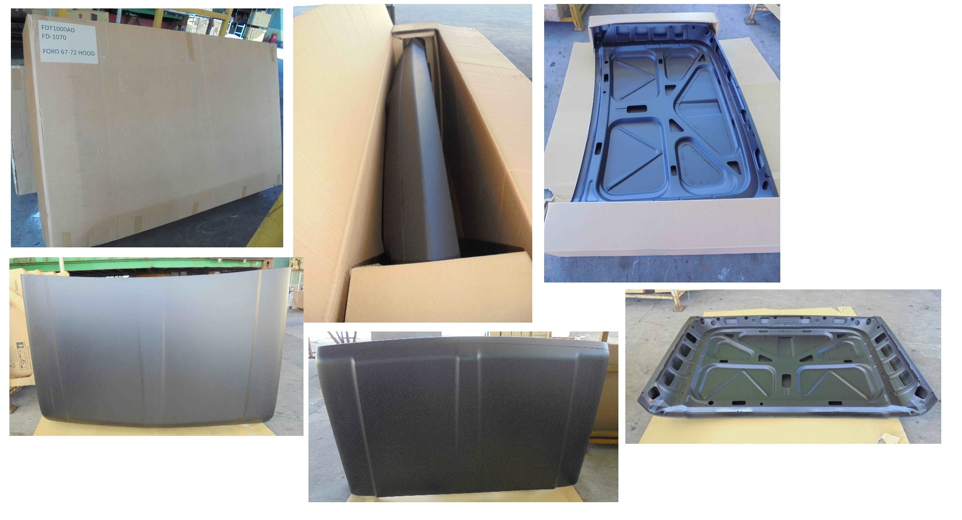 Ford Truck HOOD 67-72 (STEEL)(PTD-BLACK)