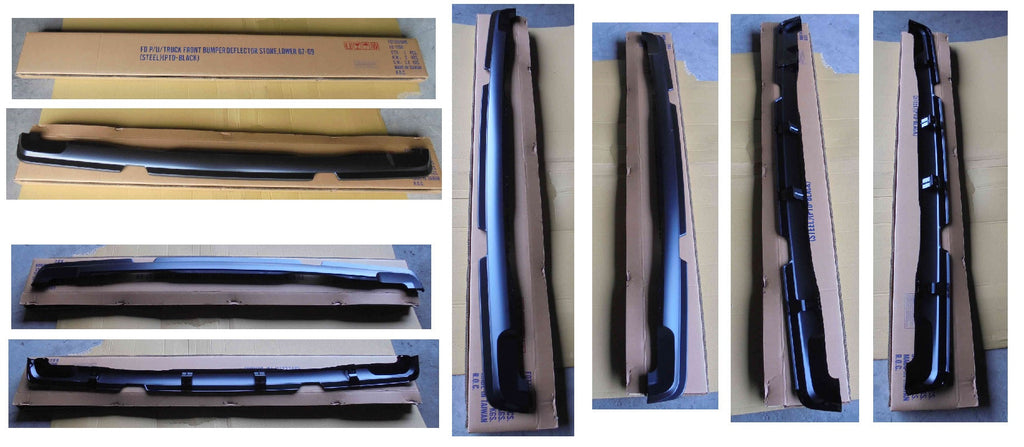 Ford Truck FRONT BUMPER DEFLECTOR STONE,LOWER 67-69 (STEEL)(PTD-BLACK)
