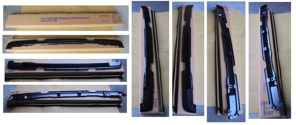 Ford Truck FRONT BUMPER DEFLECTOR STONE,LOWER 70-72 (STEEL)(PTD-BLACK)