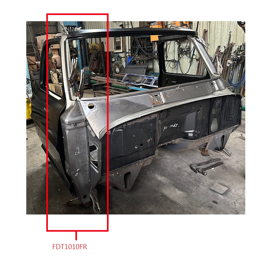 Ford Truck FRONT DOOR "A" PILLAR,ASSY 67-72 LH (STEEL)(PTD-BLACK)