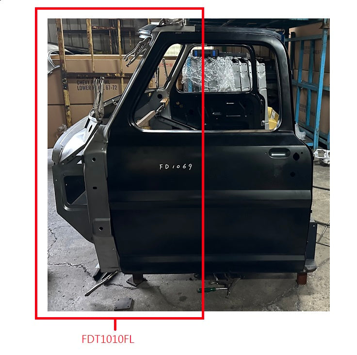 Ford Truck FRONT DOOR "A" PILLAR,ASSY 67-72 LH (STEEL)(PTD-BLACK)