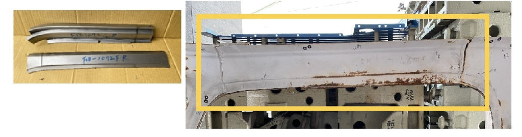 Ford Truck ROOF INNER,UPPER DOOR FRAME KIT 67-72 RH (1 KIT=INNER+OUTER=2PCS)(STEEL)(PTD-BLACK)
