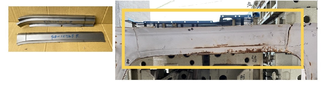 Ford Truck ROOF INNER,UPPER DOOR FRAME KIT 67-72 RH (1 KIT=INNER+OUTER=2PCS)(STEEL)(PTD-BLACK)